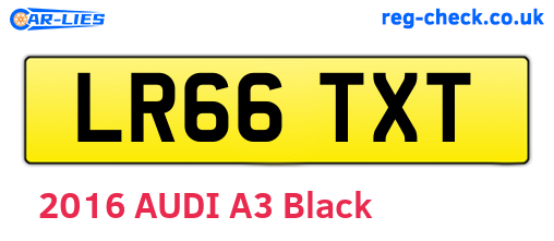 LR66TXT are the vehicle registration plates.