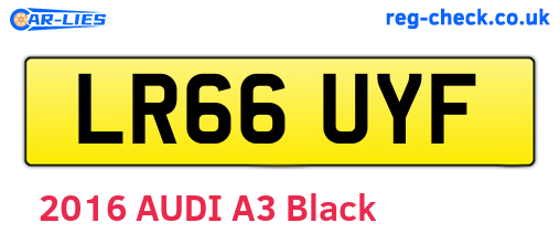 LR66UYF are the vehicle registration plates.