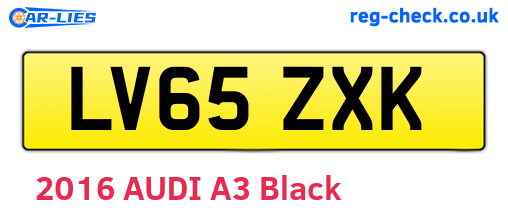 LV65ZXK are the vehicle registration plates.