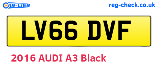 LV66DVF are the vehicle registration plates.