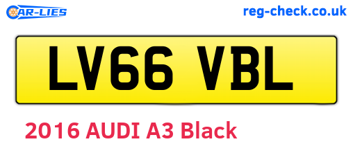 LV66VBL are the vehicle registration plates.