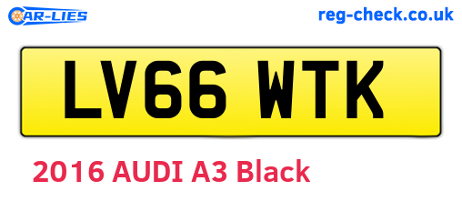 LV66WTK are the vehicle registration plates.