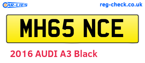 MH65NCE are the vehicle registration plates.