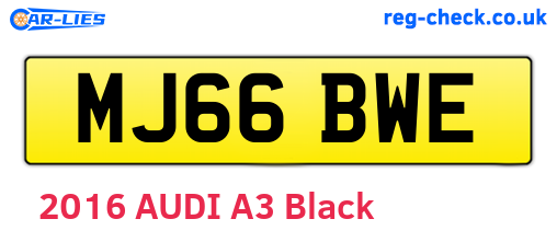 MJ66BWE are the vehicle registration plates.