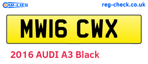 MW16CWX are the vehicle registration plates.