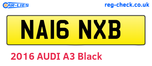 NA16NXB are the vehicle registration plates.