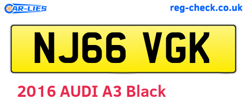 NJ66VGK are the vehicle registration plates.