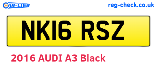 NK16RSZ are the vehicle registration plates.