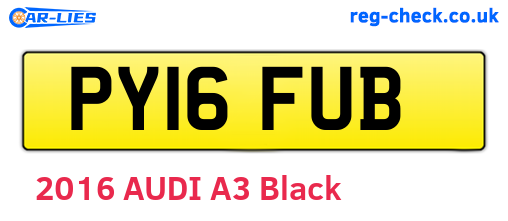 PY16FUB are the vehicle registration plates.