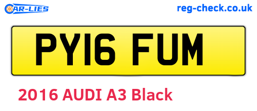 PY16FUM are the vehicle registration plates.