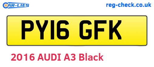 PY16GFK are the vehicle registration plates.