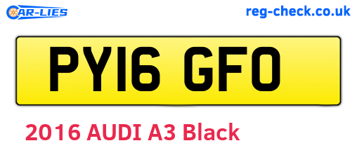 PY16GFO are the vehicle registration plates.