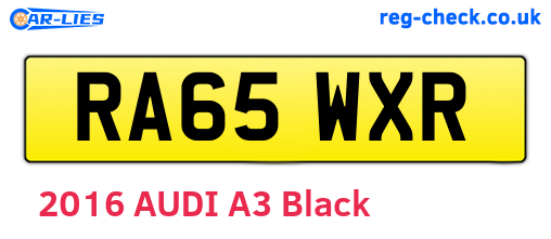 RA65WXR are the vehicle registration plates.