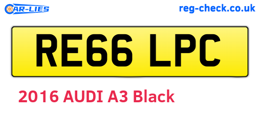 RE66LPC are the vehicle registration plates.