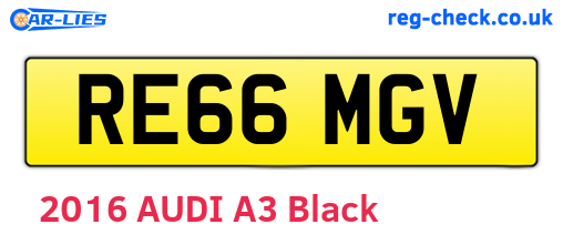 RE66MGV are the vehicle registration plates.