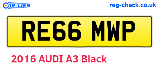 RE66MWP are the vehicle registration plates.