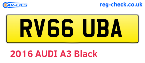 RV66UBA are the vehicle registration plates.