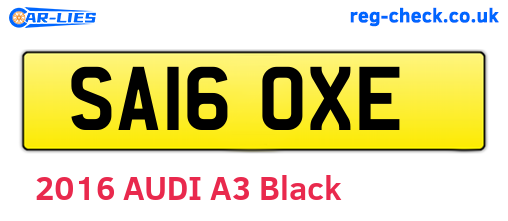 SA16OXE are the vehicle registration plates.