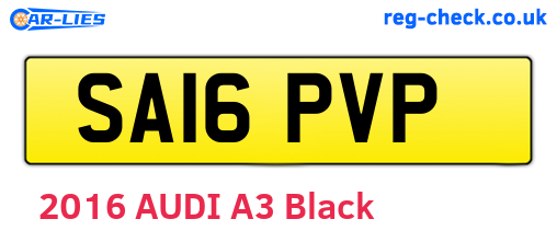 SA16PVP are the vehicle registration plates.
