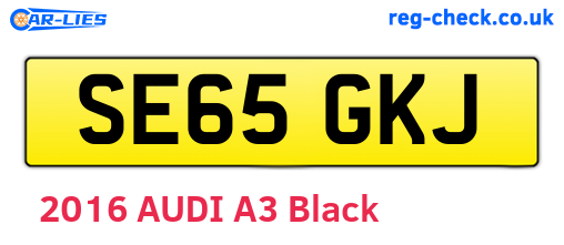 SE65GKJ are the vehicle registration plates.