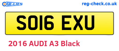 SO16EXU are the vehicle registration plates.