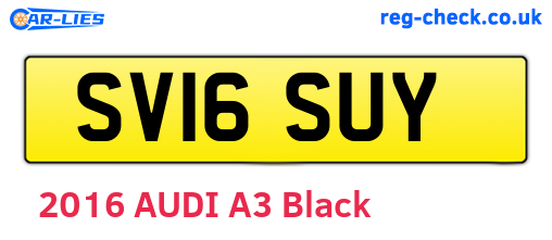 SV16SUY are the vehicle registration plates.