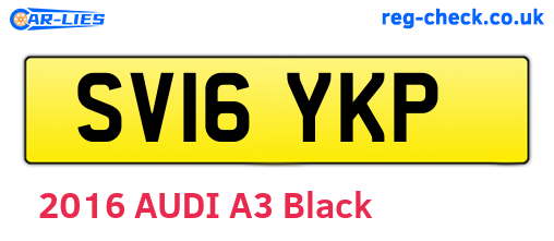 SV16YKP are the vehicle registration plates.
