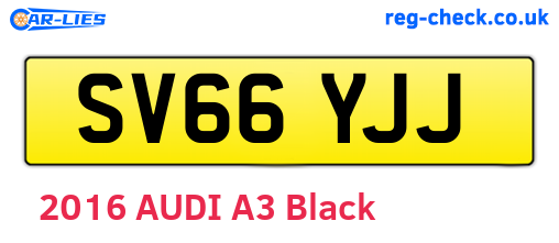 SV66YJJ are the vehicle registration plates.