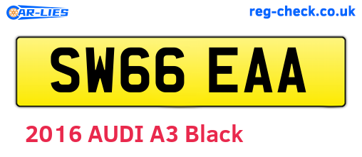 SW66EAA are the vehicle registration plates.