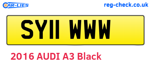 SY11WWW are the vehicle registration plates.