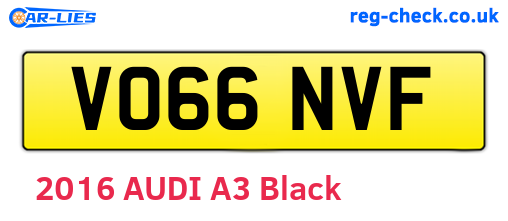 VO66NVF are the vehicle registration plates.