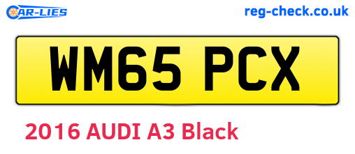 WM65PCX are the vehicle registration plates.