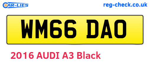 WM66DAO are the vehicle registration plates.