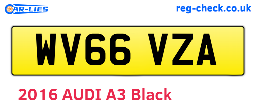 WV66VZA are the vehicle registration plates.