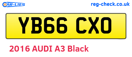 YB66CXO are the vehicle registration plates.