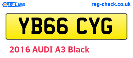 YB66CYG are the vehicle registration plates.