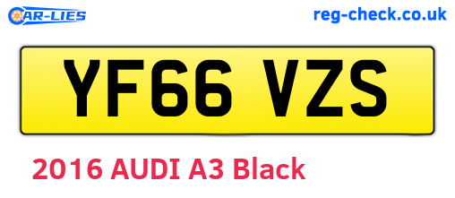YF66VZS are the vehicle registration plates.