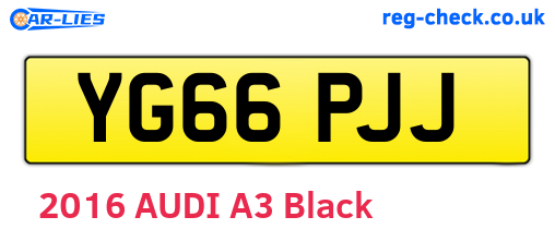 YG66PJJ are the vehicle registration plates.