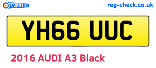 YH66UUC are the vehicle registration plates.