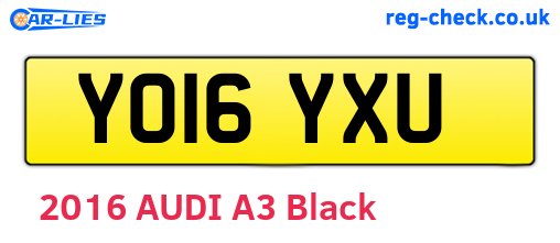 YO16YXU are the vehicle registration plates.