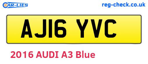 AJ16YVC are the vehicle registration plates.