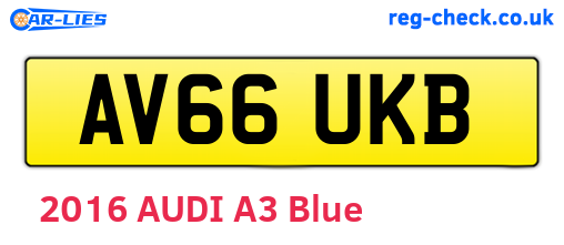 AV66UKB are the vehicle registration plates.