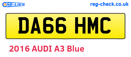 DA66HMC are the vehicle registration plates.