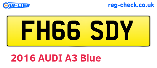 FH66SDY are the vehicle registration plates.