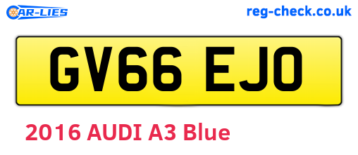 GV66EJO are the vehicle registration plates.