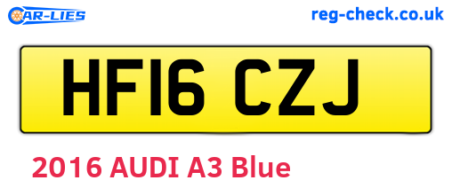 HF16CZJ are the vehicle registration plates.