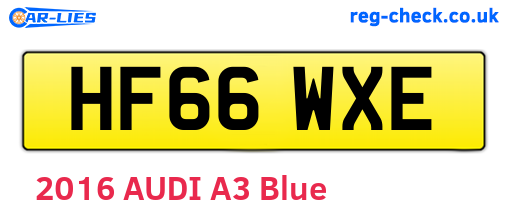 HF66WXE are the vehicle registration plates.
