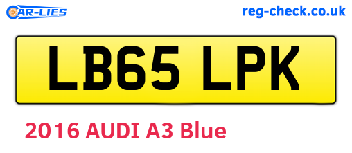 LB65LPK are the vehicle registration plates.