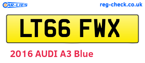 LT66FWX are the vehicle registration plates.
