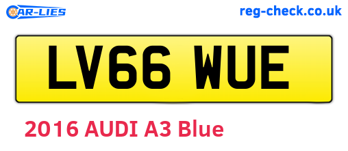 LV66WUE are the vehicle registration plates.